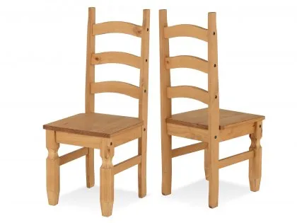 Seconique Corona Pine Set of 2 Wooden Dining Chairs Seconique Corona Pine Set of 2 Wooden Dining Chairs