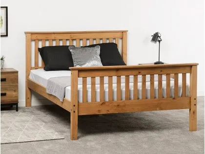 Seconique Monaco Wax Pine Wooden Bed Frame (High Footend) Seconique Monaco Wax Pine Wooden Bed Frame (High Footend)