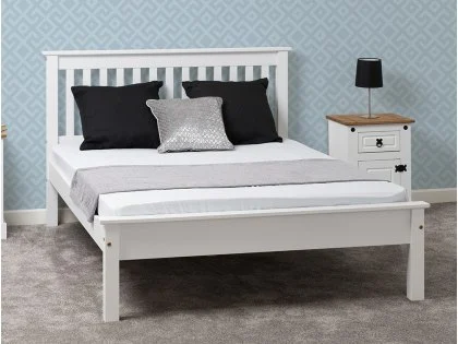 Seconique Monaco White Wooden Bed Frame (Low Footend) Seconique Monaco White Wooden Bed Frame (Low Footend)