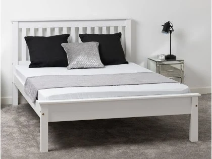 Seconique Monaco 4ft6 Double White Wooden Bed Frame (Low Footend)