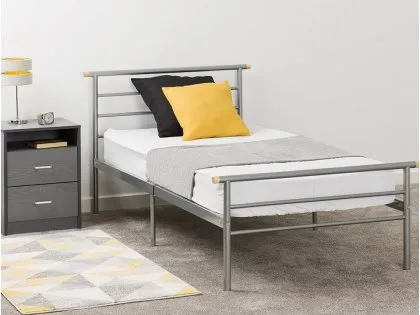 Seconique Orion Silver Metal Bed Frame Seconique Orion Silver Metal Bed Frame