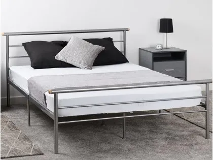 Seconique Orion Silver Metal Bed Frame Seconique Orion Silver Metal Bed Frame