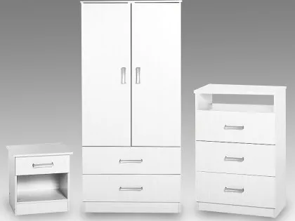 Seconique Polar White 3 Piece Bedroom Furniture Package Seconique Polar White 3 Piece Bedroom Furniture Package