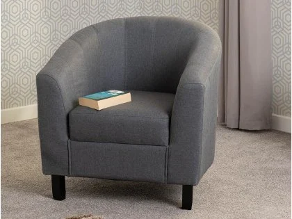 Seconique Tempo Grey Fabric Tub Chair Seconique Tempo Grey Fabric Tub Chair