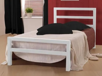 Time Living City Block White Metal Bed Frame Time Living City Block White Metal Bed Frame