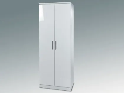 Welcome Knightsbridge White High Gloss 2 Door Tall Double Wardrobe (Assembled) Welcome Knightsbridge White High Gloss 2 Door Tall Double Wardrobe (Assembled)