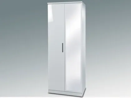Welcome Knightsbridge White High Gloss 2 Door Tall Mirrored Double Wardrobe (Assembled) Welcome Knightsbridge White High Gloss 2 Door Tall Mirrored Double Wardrobe (Assembled)