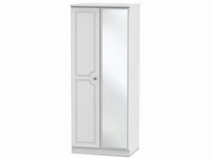 Welcome Pembroke White Ash 2 Door Tall Mirrored Double Wardrobe (Assembled) Welcome Pembroke White Ash 2 Door Tall Mirrored Double Wardrobe (Assembled)