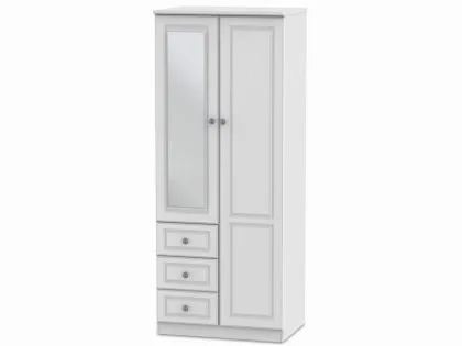 Welcome Pembroke White Ash 2 Door 3 Drawer Mirrored Double Wardrobe (Assembled) Welcome Pembroke White Ash 2 Door 3 Drawer Mirrored Double Wardrobe (Assembled)