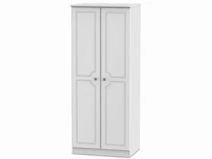 Welcome Pembroke White Ash 2 Door Tall Double Wardrobe (Assembled) Welcome Pembroke White Ash 2 Door Tall Double Wardrobe (Assembled)