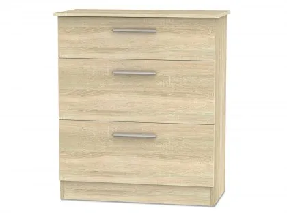 Welcome Contrast 3 Drawer Deep Low Chest of Drawers (Assembled) Welcome Contrast 3 Drawer Deep Low Chest of Drawers (Assembled)