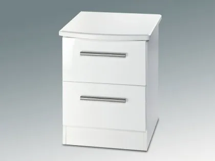 Welcome Knightsbridge White High Gloss 2 Drawer Small Bedside Table (Assembled) Welcome Knightsbridge White High Gloss 2 Drawer Small Bedside Table (Assembled)