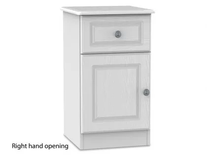 Welcome Pembroke White Ash 1 Drawer Bedside Table (Assembled)