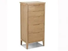 Archers Keswick 5 Drawer Oak Wooden Tall Chest of Drawers (Assembled)