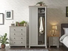 GFW GFW Lancaster Grey and Oak 3 Piece Bedroom Furniture Package