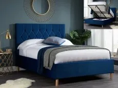 Birlea Furniture & Beds Birlea Loxley 5ft King Size Midnight Blue Fabric Ottoman Bed Frame