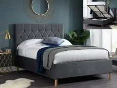 Birlea Furniture & Beds Birlea Loxley 4ft Small Double Grey Fabric Ottoman Bed Frame