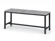 Julian Bowen Julian Bowen Staten Concrete Effect Dining Table with 2 Soho Black Chairs and Bench Set