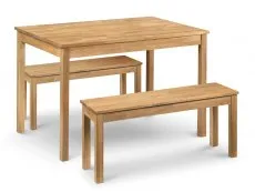 Julian Bowen Julian Bowen Coxmoor Oak Dining Table and 2 Bench Set