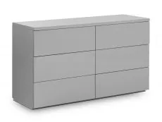 Julian Bowen Julian Bowen Monaco Grey High Gloss 6 Drawer Wide Chest