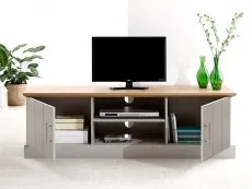 GFW Kendal Grey and Oak 2 Door Large TV Cabinet