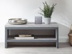 GFW Boston Grey Wood Effect Coffee Table with Shelf