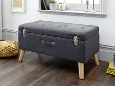 GFW GFW Minstrel Charcoal Grey Fabric Blanket Box (Assembled)