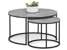 Julian Bowen Julian Bowen Staten Concrete Effect Round Nesting Coffee Tables