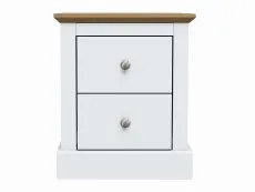 LPD LPD Devon 2 Drawer White and Oak Bedside Table