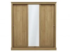 LPD LPD Devon Oak Sliding Door Mirrored Large Triple Wardrobe