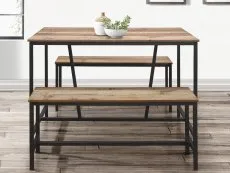 Birlea Furniture & Beds Birlea Urban Rustic Dining Table and 2 Bench Set