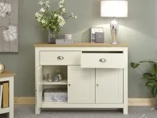 GFW Lancaster Cream and Oak 3 Door 2 Drawer Large Sideboard