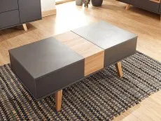 GFW GFW Modena Grey and Oak Effect Double Lifting Coffee Table