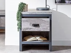 GFW Boston Grey Wood Effect 1 Drawer Lamp Table