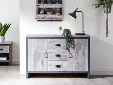 GFW GFW Boston Grey Wood Effect 2 Door 3 Drawer Sideboard