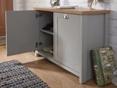 GFW GFW Lancaster Grey and Oak 2 Door Shoe Cabinet