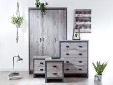 GFW GFW Boston Grey 4 Piece Bedroom Furniture Package