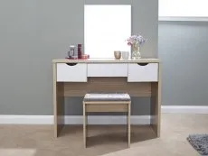 GFW GFW Elizabeth Oak and White Dressing Table and Stool