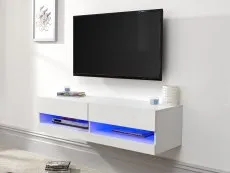 GFW GFW Galicia 120cm White Wall TV Cabinet With LED Lighting