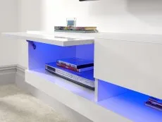 GFW GFW Galicia 120cm White Wall TV Cabinet With LED Lighting