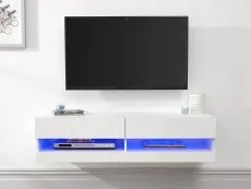 GFW GFW Galicia 180cm White Wall TV Cabinet With LED Lighting