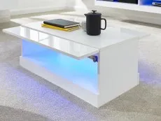 GFW GFW Galicia White Coffee Table with LED Lighting