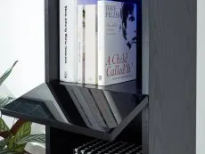 GFW Galicia Black Tall Shelf Unit With LED Lighting