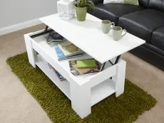 GFW GFW Arvika White Lift Up Coffee Table