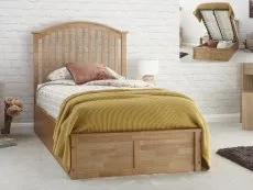 GFW GFW Madrid 3ft Single Oak Wooden Ottoman Bed Frame