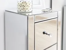 GFW GFW Atlantic 3 Drawer Narrow Mirrored Bedside Table (Assembled)