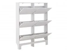 GFW GFW Osaka White 6 Drawer Narrow Shoe Cabinet