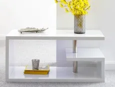 GFW GFW Polar White High Gloss Coffee Table with LED Lighting