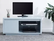 GFW GFW Polar Grey High Gloss 1 Door TV Cabinet with LED Lighting