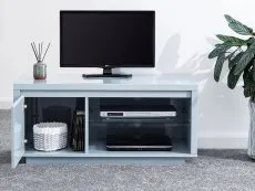 GFW GFW Polar Grey High Gloss 1 Door TV Cabinet with LED Lighting